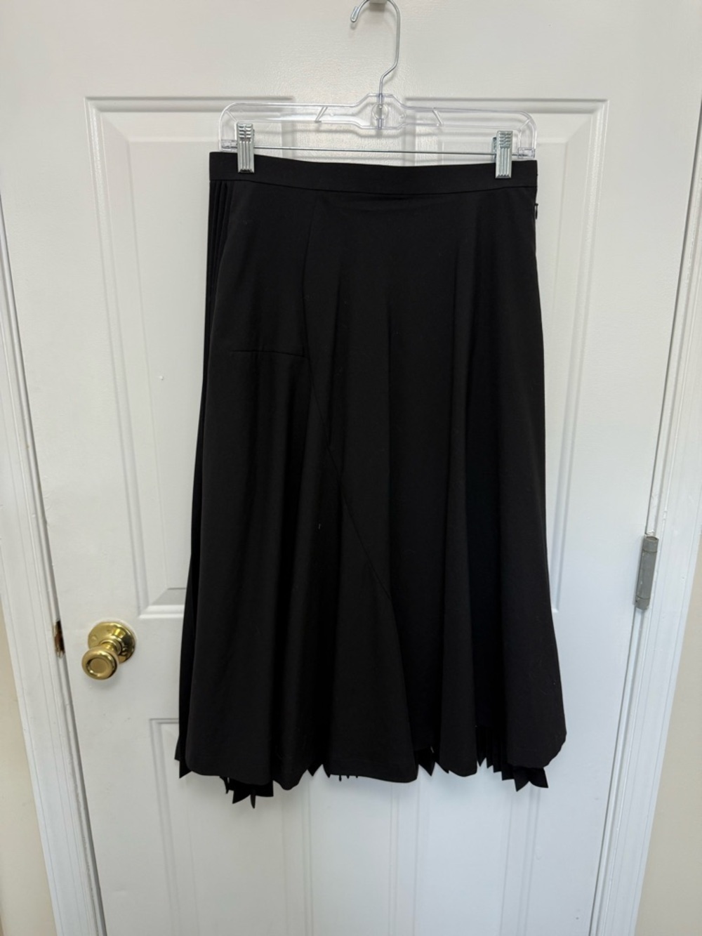 comme des garcons women Black Pleated Midi Skirt M Designer Luxury